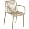 Zahradní židle a křeslo Kave Home Béžová plastová zahradní židle LaForma Isabellini