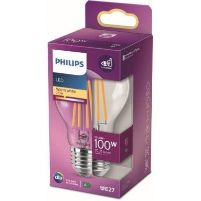 Philips 8718699763015 LED žárovka 1x10,5W E27 1521lm 2700K teplá bílá, čirá, EyeComfort