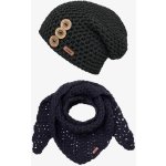 Doke Set háčkovaná čepice a šál b nature black – Sleviste.cz