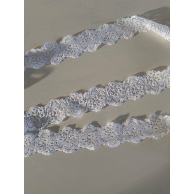 Krajka elastická - 32 mm, bílá – Zboží Dáma