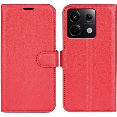 Litchi knížkové Xiaomi Redmi Note 13 X6 5G - červené – Zboží Mobilmania