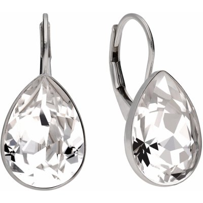 Swarovski Elements Pear stříbrné visací bílé slzičky kapky 31231.1 Crystal bílá čirá křišťálová