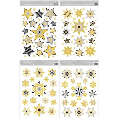 Anděl Okenní fólie vánoční s glitrem Hvězdy 30 x 20 cm 222 – Hledejceny.cz