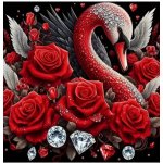 Norimpex Diamantové malování Labuť s růžemi a diamanty 30 x 40 cm – Sleviste.cz