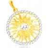 Přívěsky Šperky Eshop Přívěsek ze zlata 585 třpytivé slunce v kroužku z čirých zirkonů S2GG212.09