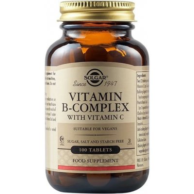 Solgar B-Complex Stress Formula s vitamínem C 100 tablet – Hledejceny.cz