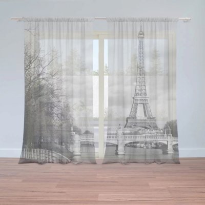 Záclony Eiffelova věž 5: 2 ks - 150x250 cm - Sablio – Hledejceny.cz