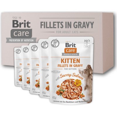 Brit Care Kitten Fillets in Gravy Savory Salmon 24 x 85 g – Sleviste.cz