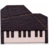 Brož BeWooden unisex dřevěná brož Piano brooch BR83 hnědá