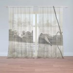 Záclony Ležící zedníci na traverze: 2 ks - 150x250 cm - Sablio – Hledejceny.cz