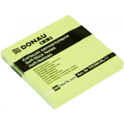 Samolepicí blok poznámek DONAU ECO 76 × 76 mm, 100 listů, žlutý 7593001PL-11 – Hledejceny.cz