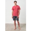 Pánské pyžamo Vamp 18620 pánské pyžamo krátké červené