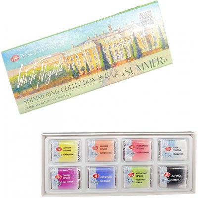 White Nights Akvarelové barvy Shimmer summer sada 8x2,5 ml – Zboží Dáma