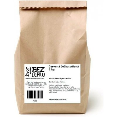 Život bez lepku Čočka červená půlená 2 kg – Sleviste.cz