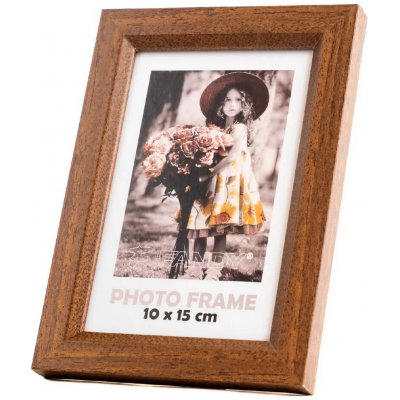 FANDY Dřevěný fotorámeček Bevel 10x15 3 tmavě hnědý – Zboží Živě