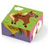 Dřevěná hračka Viga obrázkové kostky Zvířátka na farmě 4 kostky