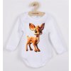 Kojenecké body New Baby Originální kojenecké body s dlouhým rukávem Bambi Bílá