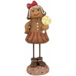 Clayre & Eef Vánoční dekorace Perníček Gingerbread dívka s lízátkem - 10*8*23 cm – Hledejceny.cz