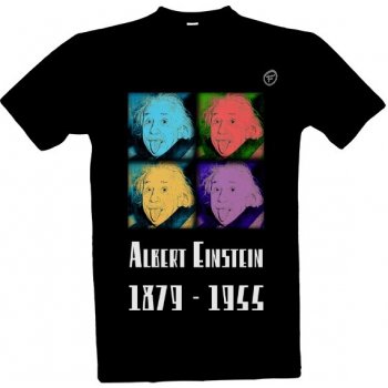 Tričko s potiskem Albert Einstein pánské Černá