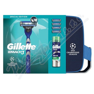 Gillette Mach3 strojek + hlavice 4 ks + Sensitive gel 200 ml + kosmetická taška – Hledejceny.cz