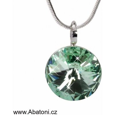 Swarovski Elements Stříbrný náhrdelník zelený kulatý 34112.3 Chrysolite – Hledejceny.cz