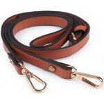 Dlouhý koženkový popruh / ucho s karabinami Barva: hnědá koňak - zlatá – Zboží Dáma