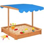 vidaXL Pískoviště s nastavitelnou stříškou jedlové dřevo 115x115x115cm – Hledejceny.cz