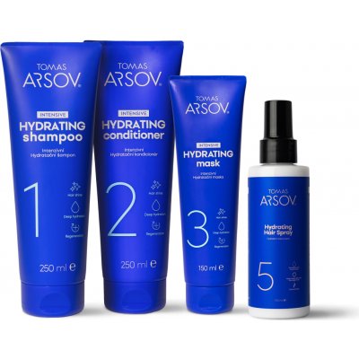 Tomas Arsov INTENSIVE HYDRATING Šampon 250 ml + Kondicionér 250 ml + Maska 150 ml + Vlasové sérum 150 ml set – Hledejceny.cz