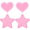 Erotický šperk Peekaboos Premium Pasties Hot Pink Glow In The Dark Hearts and Stars
