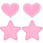 Peekaboos Premium Pasties Hot Pink Glow In The Dark Hearts and Stars – Zboží Dáma