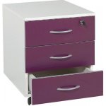 Manutan Colibri 53 x 42 x 50 cm 3 zásuvky fialový + bílý – Zboží Mobilmania