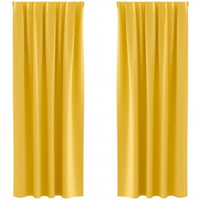 Závěsy 2 ks hořčicově žluté 260 x 140 cm Polyester Lumarko! – Hledejceny.cz