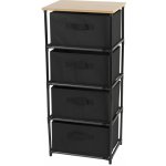 DOCHTMANN Regál s úložnými boxy černý 4 police 39x29,7x89cm – Sleviste.cz