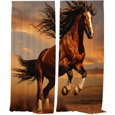 IMPAR Závěsy Divoký kůň (Rozměr : 140x250, Materiál: Interlock) – Hledejceny.cz