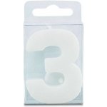 Stadter Svíčka ve tvaru číslice 3 mini bílá – Hledejceny.cz