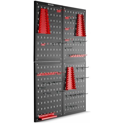 tectake nástěnný panel na nářadí jonah s háčky a držáky - 4-dílná – Hledejceny.cz