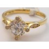 Prsteny Klenoty Budín Mohutný zásnubní zlatý prsten ze žlutého zlata s velkým zirkonem 1216085