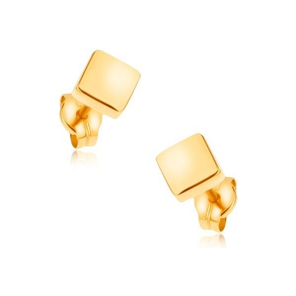 Šperky eshop puzetové náušnice ve žlutém zlatě blyštivé čtverce hladký  povrch GG33.11 od 1 609 Kč - Heureka.cz