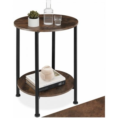tectake 404217 odkládací stolek ballina 45x64cm - industriální dřevo tmavé, rustikální – Hledejceny.cz