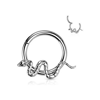 Šperky4U segment kruh s hadem helix cartilage tragus piercing titan TIT1162-1208 – Zbozi.Blesk.cz