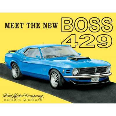 D.E. metal signs Plechová cedule Ford Mustang Boss 32 cm x 40 cm – Sleviste.cz