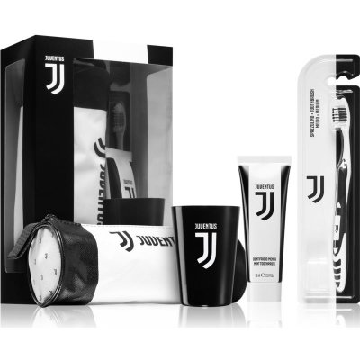 EP Line Juventus zubní kartáček 1 ks + zubní pasta 75 ml + hrnek 1 ks + taštička 1 ks dárková sada
