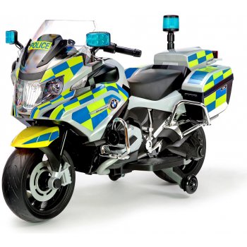 DAIMEX Dětská elektrická policejní motorka BMW R 1200 RT se svítícími majáky a sirénou žlutomodrá