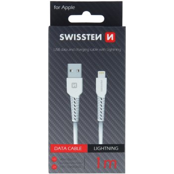 Swissten 71505541 datový kabel lightning 1m bílý