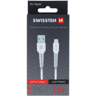 Swissten 71505541 datový kabel lightning 1m bílý