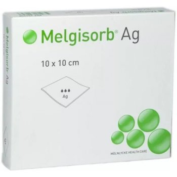 Melgisorb Ag Krytí absorpční alginátové sterilní 10 x 10cm 10 ks