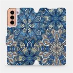 Pouzdro Mobiwear parádní flip Samsung Galaxy S21 5G - V108P Modré mandala květy – Zboží Mobilmania