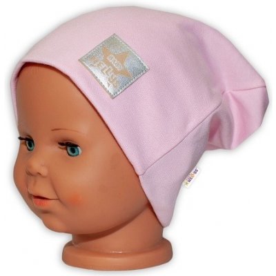 Baby Nellys Dětská funkční čepice s dvojitým lemem světle růžová – Zboží Mobilmania
