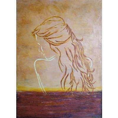 Viktor Vámos, Desert rose, Malba na plátně, akrylové barvy, 50 x 70 cm – Zboží Mobilmania