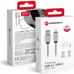 Forcell C234 USB A na typ C Qc4.0A 3A 66W 2m stříbrný – Zboží Živě